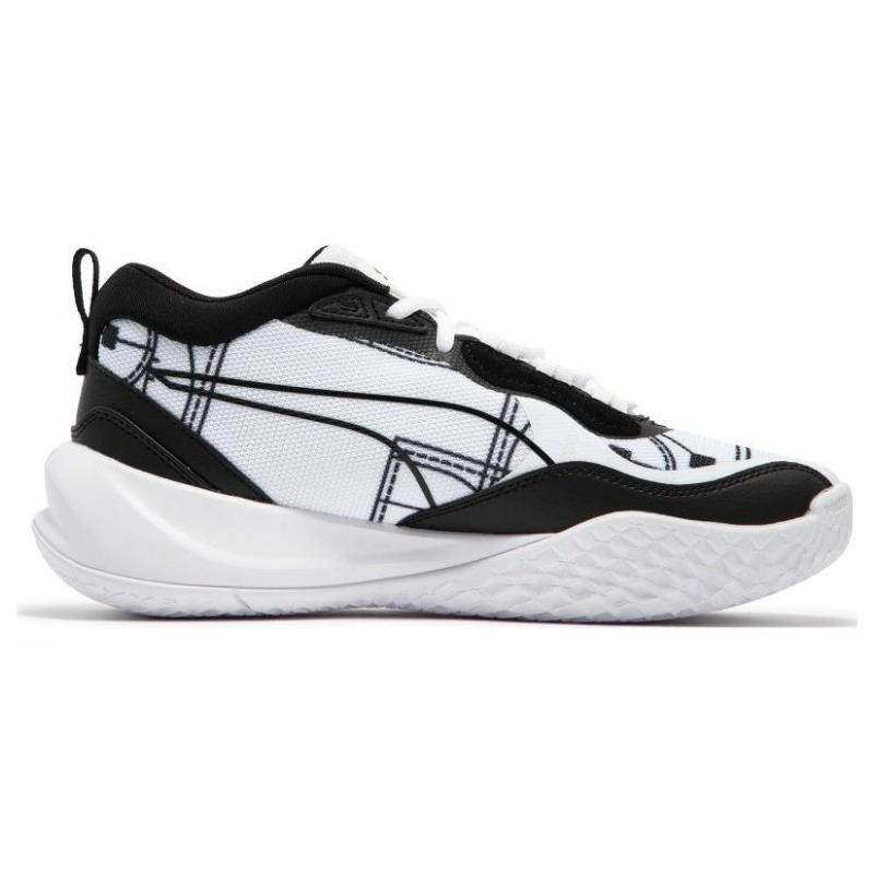 Puma Баскетбольные кроссовки Playmaker Pro Courtside Унисекс Нескользящие Черно-белые 378324-01