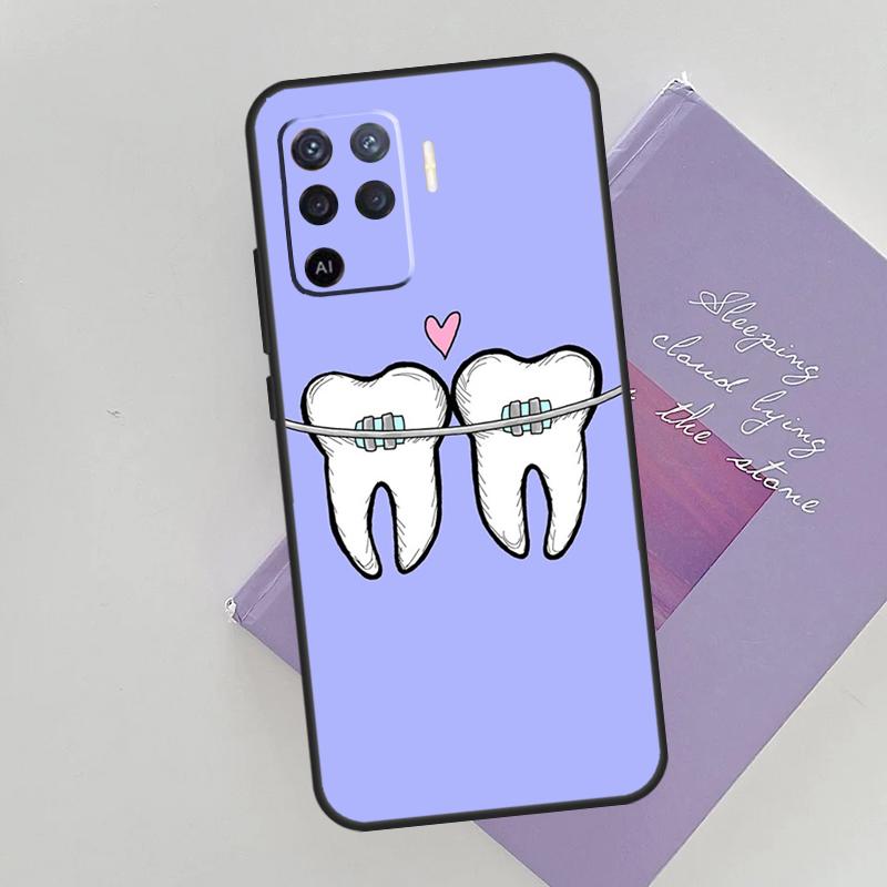 Чехол для телефона с рисунком зубов для Oppo A54 A74 A94 A15 A16 A17 A52 A72 A76 A96 A57 A58 A78 A98 A53S