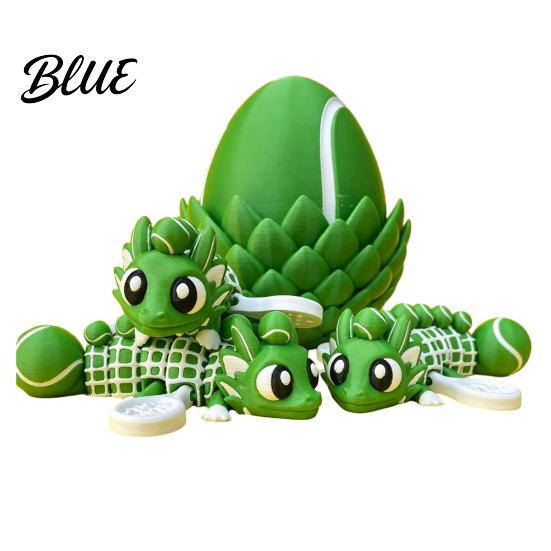 Ball Dragon Collectible 3D Printed Egg Ornament Toy with Figurine Inside Sports Inspired Fidget Toy Stress Relief Statue for Kids Adults Home Office