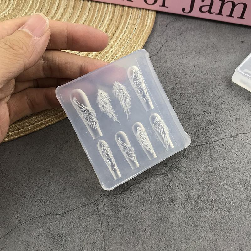 1 Piece Kawaii Butterfly Wing Silicone Nails Mold Reusable Templates Stamping 3D DIY Design Nail Art Parts Decorations Tools