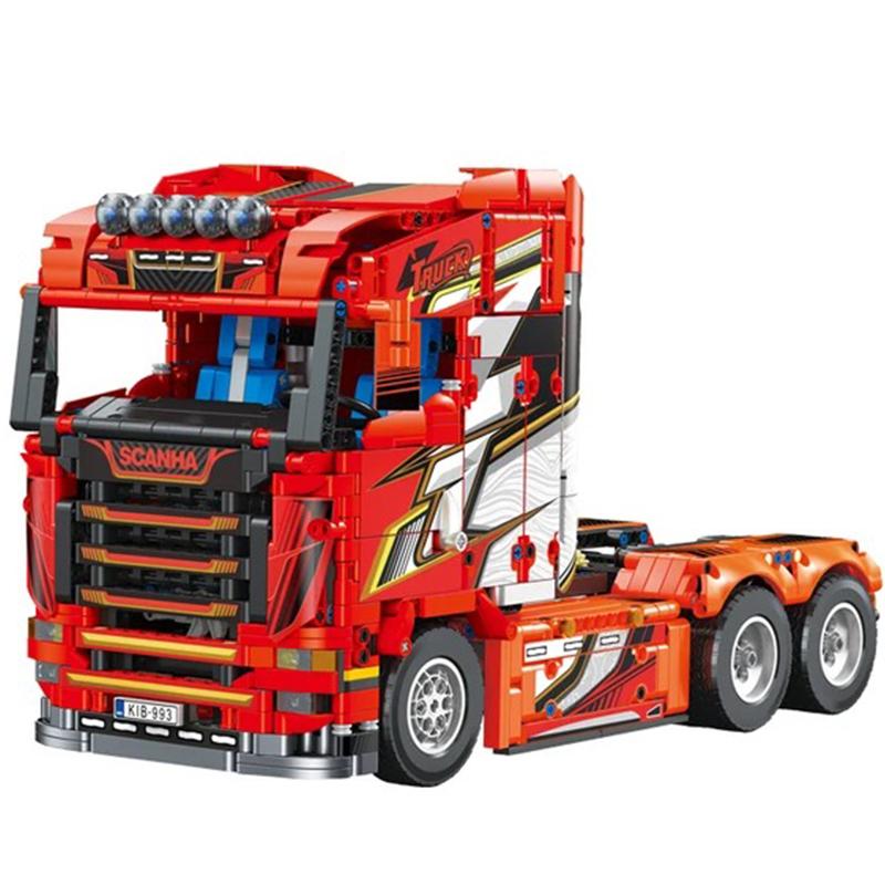 Технический город 1708 шт. Scanias Longline V8 тягач модель грузовик строительные блоки собрать автомобиль кирпичи игрушки для детей подарки