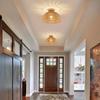Japanese-style Hemp Rope Ceiling Chandelier E27 Hand-woven Rattan Ceiling Lamp Living Room Bedroom Home Decor Pendant Light