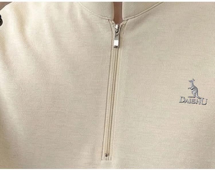 Retro stand up collar/light trendy design: comfortable, fashionable, casual, half zipper stand up collar short sleeved T-shirt for men in summer