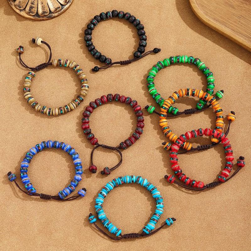 Handmade Bohemian Style Bone Bead Bracelet Women Men Ethnic Tribal Jewelry Accessory