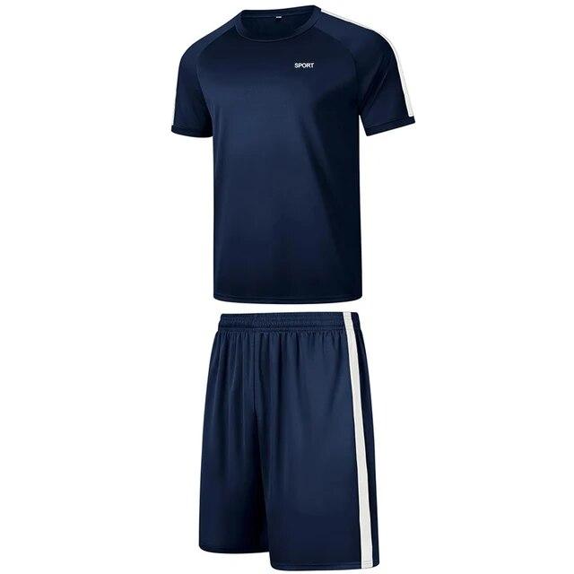 Мужской комплект летней спортивной одежды, комплект спортивной футболки и шорт, повседневные спортивные шорты с короткими рукавами, костюм, одежда для волейбола и бадминтона
