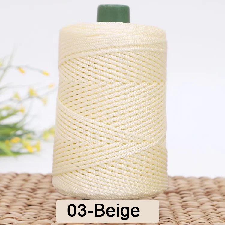 3 мм Цветной Крученый Плетеный Шнур, Полая Нить, Полиэстеровый Шнур Макраме, Черная Пряжа для Вязания Крючком, Пряжа для Вязальщицы