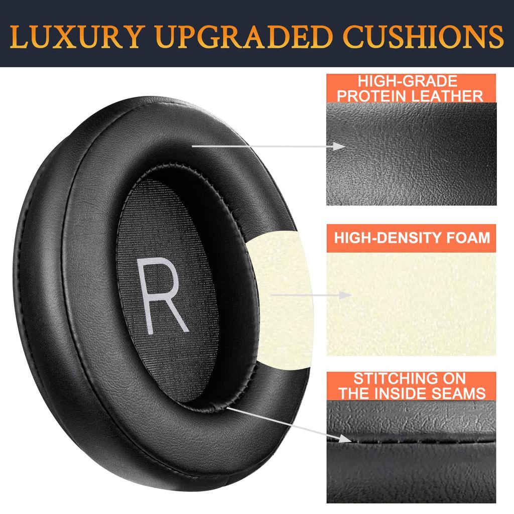 Амбушюры SOULWIT, амбушюры, сменные амбушюры для наушников Sennheiser Ear, протеиновая кожа, черные, для Sennheiser Momentum 3 M3AEBTXL Over/Around