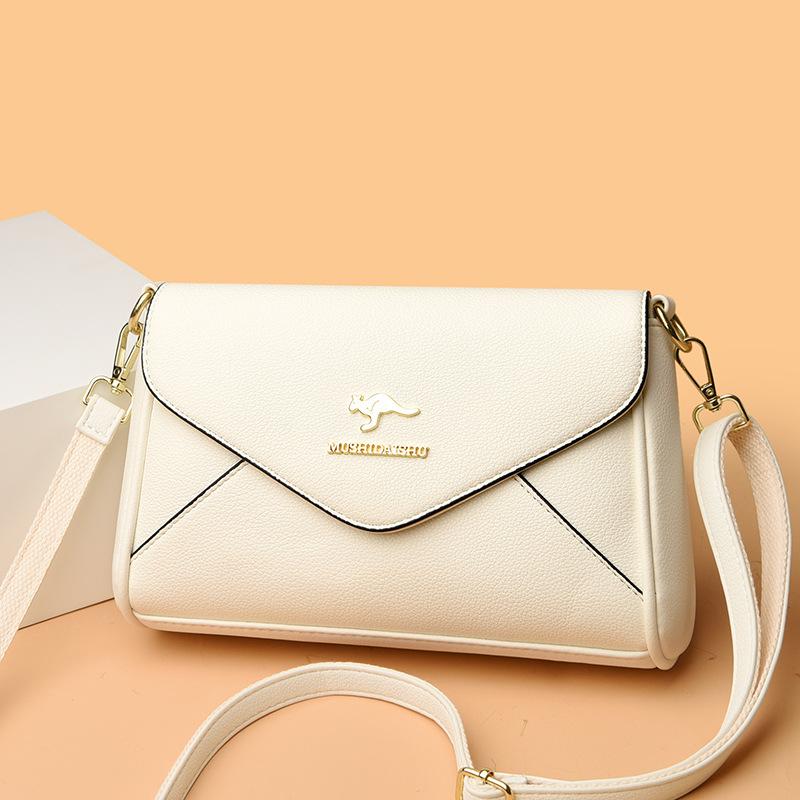 Women'S Fashion Splicing Women'S Shoulder Crossbody Soft Leather Middle-Aged And Elderly Mother'S Small Bag