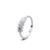 Fashion 925 Sterling Silver Crystal Leaf Charm Adjustable Rings For Women Wedding Jewelry Anillos Jz337