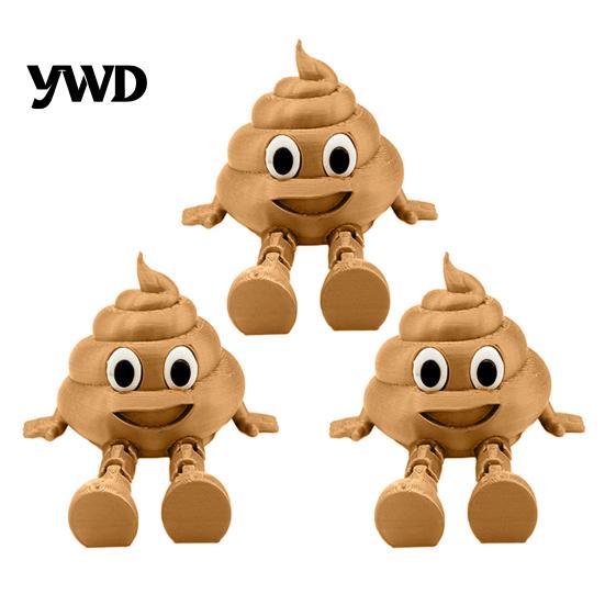 Забавный Офисный Гаджет 3D Печатная Фигурка Какашки, Сочлененная Мультяшная Поддельная Настольная Игрушка, Портативная Фигурка-Антистресс с Подвижными Суставами, Новинка-Прикол
