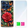 Чехол Для Motorola Edge 60 Fusion / Edge 60 Foto Case Задняя крышка Бабочки + Стекло