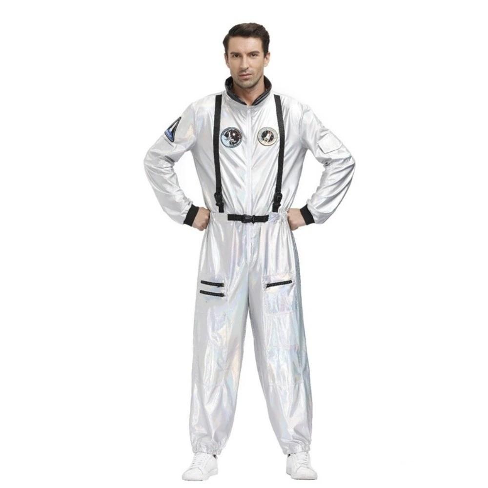 Dress Up Astronaut Costume Halloween Spaceman Jumpsuit Cosplay Outfit Carnival Theme Party