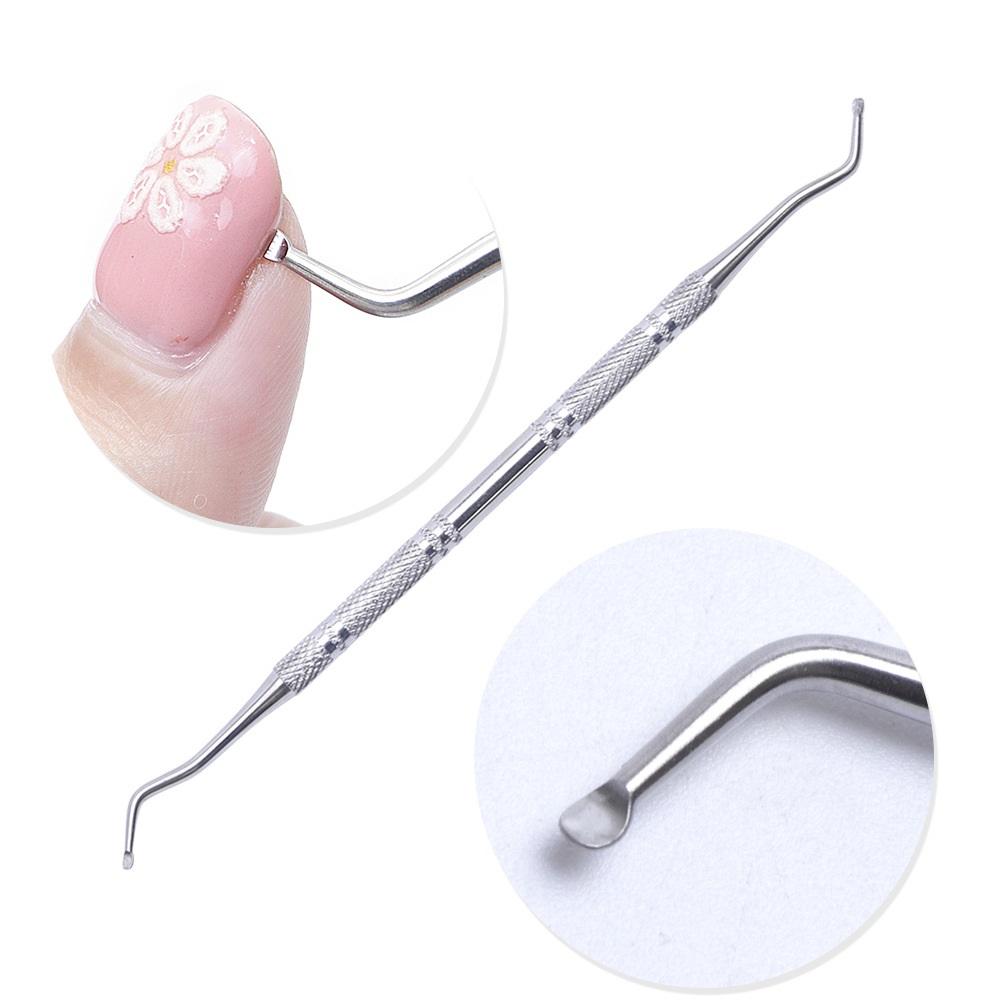 Серебряная канавка, корректор для пальцев на ногах, толкатель для кутикулы, средство для удаления из нержавеющей стали, маникюрные инструменты для ногтей