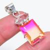 Bi-Color Tourmaline, Topaz Handmade 925 Sterling Silver Pendant 1.65" j9E38