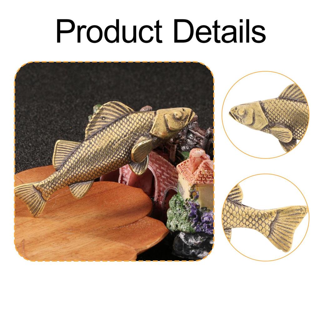 Gold Brass Fish Table Decoration Animal Sculpture Home Decor Figure for Modern Living Room Accessories
