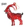 Decorative Christmas Party Supplies Goat Tree Hanging Ornaments, 2D Flat Acrylic Holiday Ornament for Family Pendant Home Decor, Lightweight