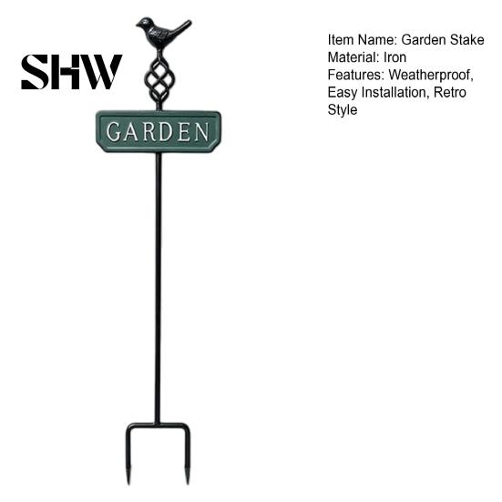 Decorative Flower Bed Edging Retro Bird Garden Stake, Metal Sign Rustic Aged Iron Lawn Stakes Yard Decoration with Stake for Bed, Durable Plant