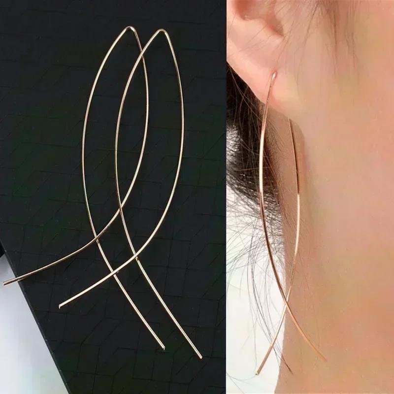 Super Sparkling Rhombus Zircon Golden Tassel Earrings For Women Personalized Daily Accessory Party Jewelry Birthday Gift