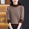 Женский осенне-зимний свитер с полувысоким воротом, короткий, свободный вязаный топ для сочетания с юбками (Подходит для базового слоя или верхней одежды)