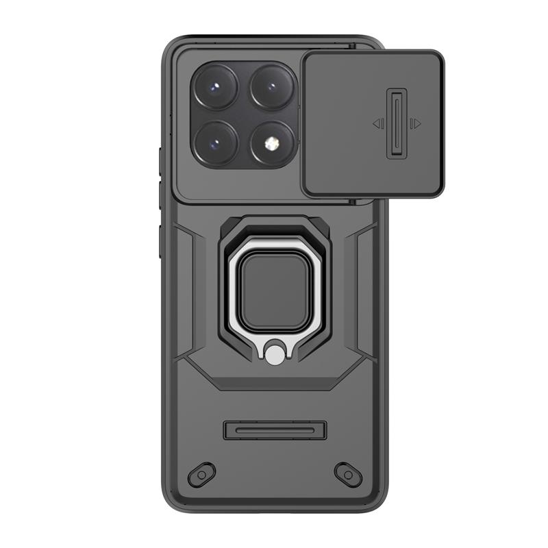 Для POCO X6 Pro 5G чехол Armor противоударный магнитный держатель для кольца чехол для POCO X6Pro Poko Little X6 Pro Slide Lens Capa