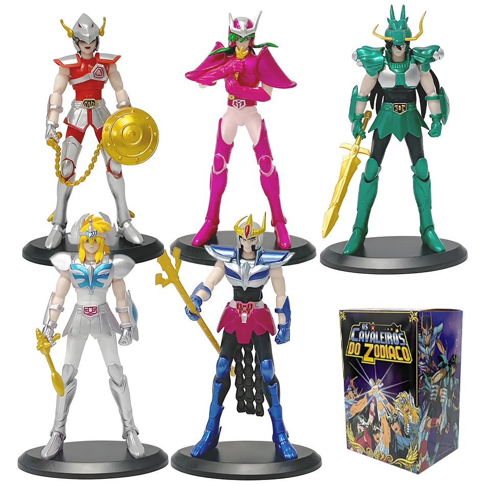 18CM Saint Seiya Anime Figure Myth Cloth Phoenix Ikki Hyoga Seiya Shiryu Standing PVC Box Figure Collection 20th Anniversary Toy