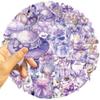 50 шт./комплект Нордический . Блестящие фиолетовые стили Арт ПЭТ прозрачные наклейки Водонепроницаемые DIY Мода Каракули Наклейки (4 стилей)