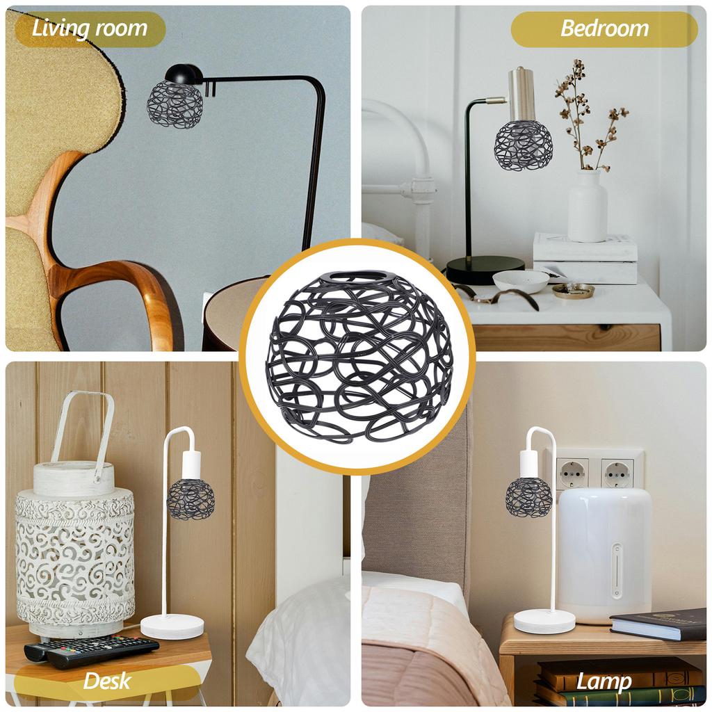 Hollow Out Metal Lamp Shade Black Decorative Lampshade Replacement for Pendant Hanging Table Ceiling Light Cover