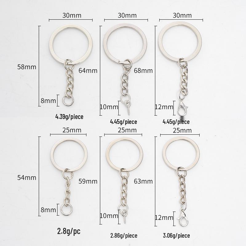 Eco-Friendly Nickel-Free Metal Keyring: DIY Jewelry Accessory, Split Ring Keychain with Doll Pendant