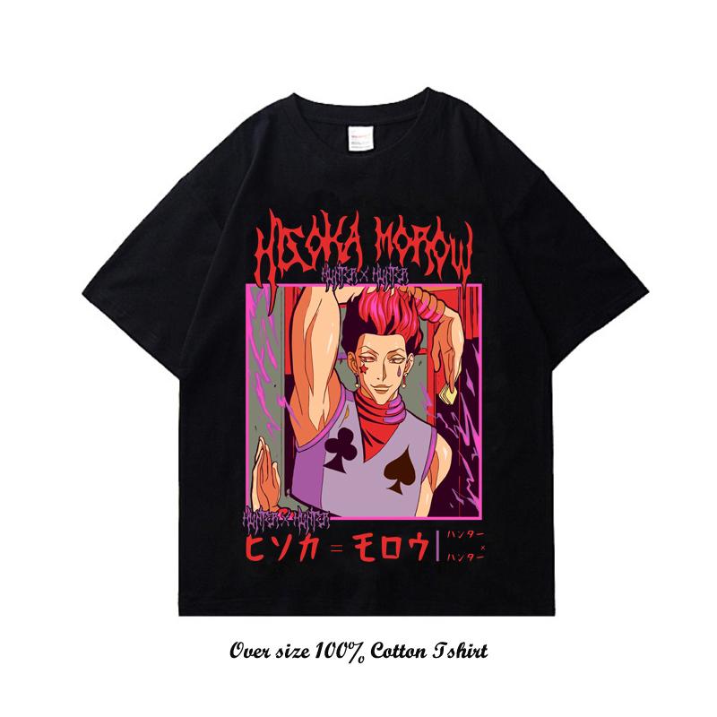 Японское аниме Hunter X Hunter футболка с графическим принтом винтажная больших размеров хлопковая футболка с круглым вырезом и коротким рукавом женская мужская