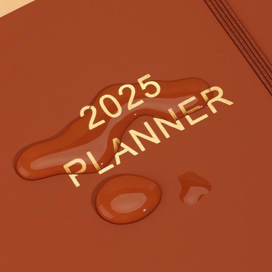 Планировщик дел на 2025 год с держателем для ручки в обложке из искусственной кожи Планировщик на месяц и неделю