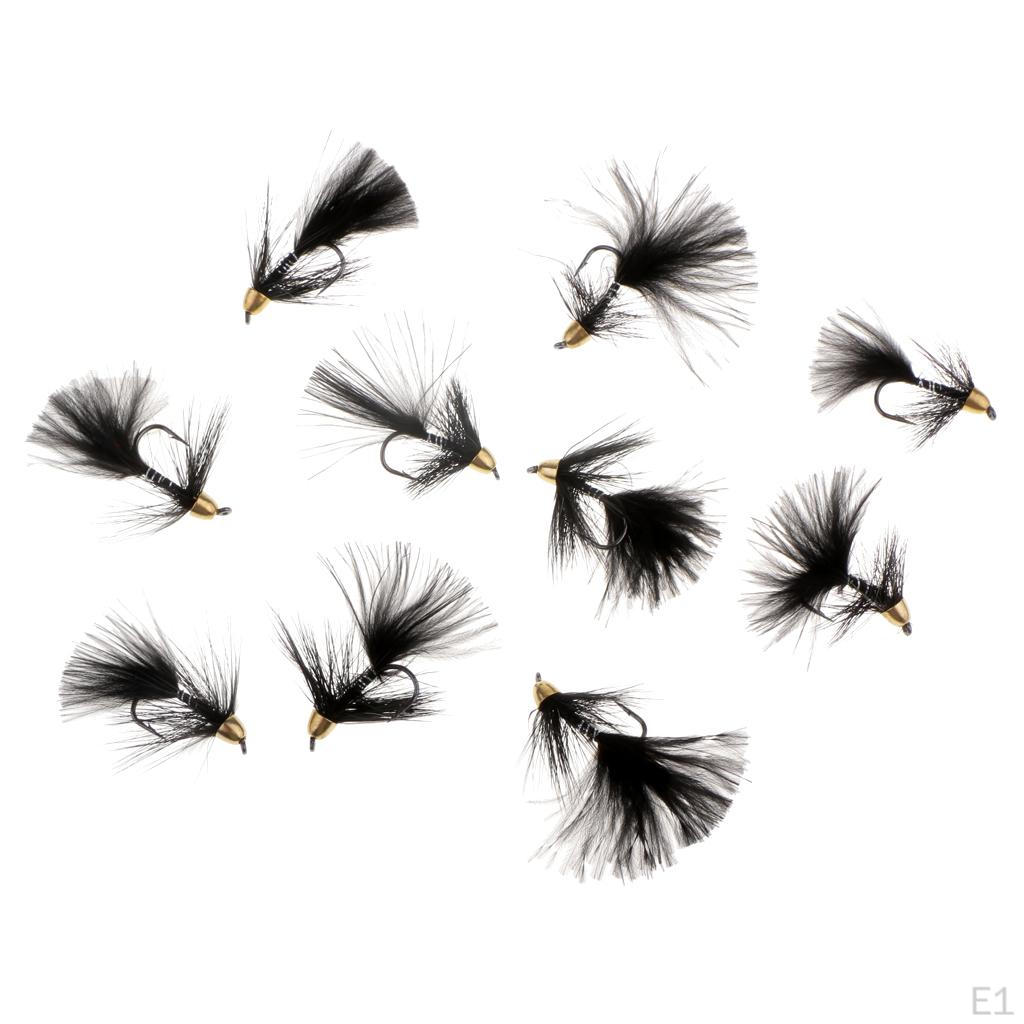 10 шт. Имитация нимфы с бусинкой Черный Woolly Bugger мокрый