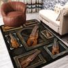 Historic Instruments Collage Pattern Rug Floor Mat for Living Room or Bedroom Soft and Comfortable Carpet a Gift for Birthday and Holiday.