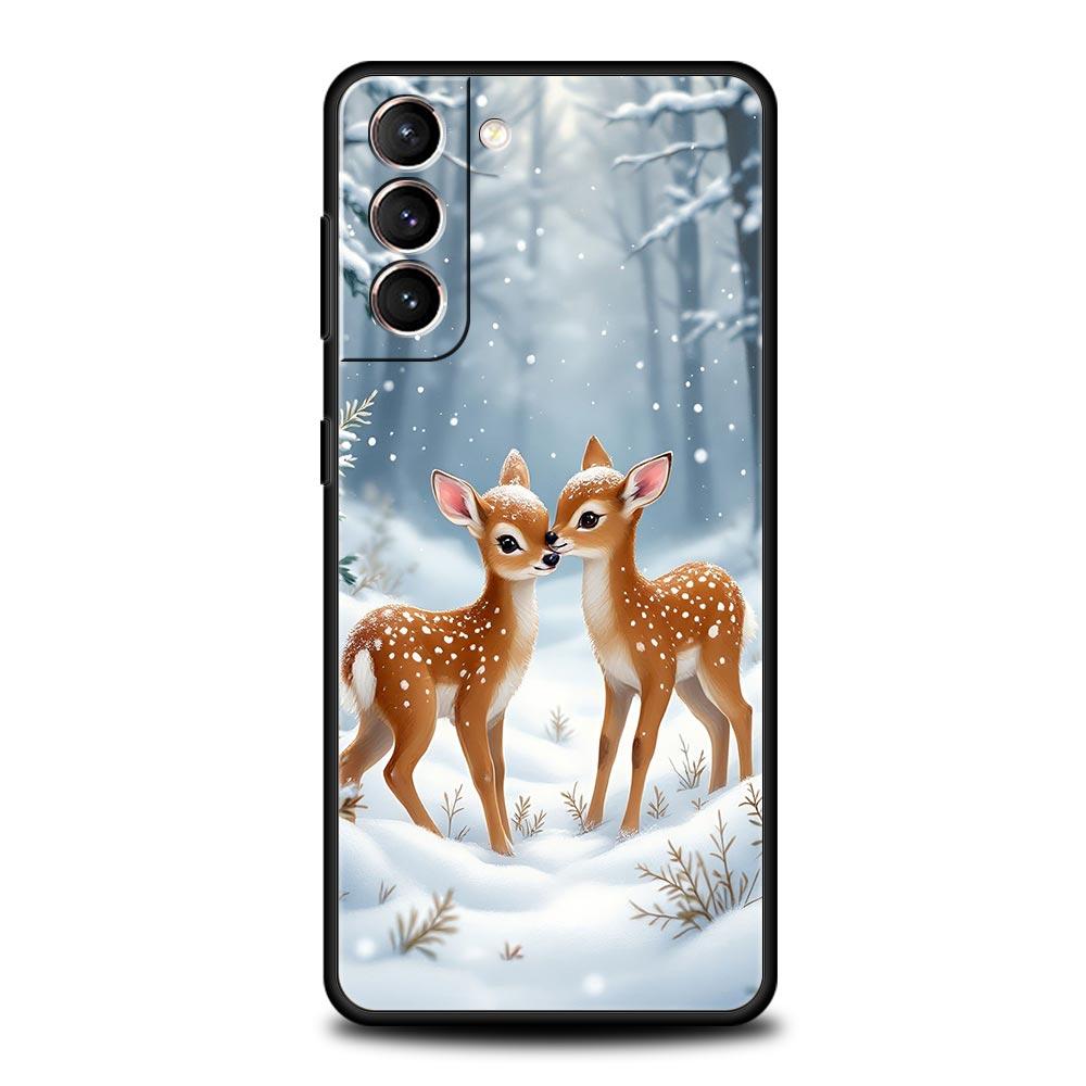 Cartoon Animal Deer Phone Case Cover for Samsung Galaxy S26 S25 S24 S23 S22 S20 S21 FE Ultra S25 Edge Plus 5G Soft TPU Shell Bag
