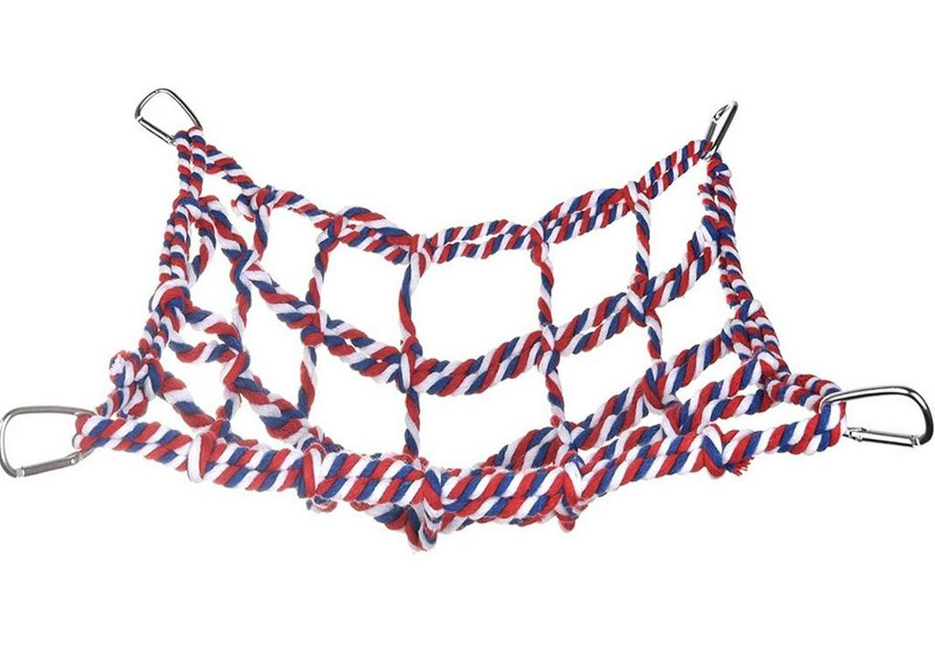 Colorful Woven Climbing Net for Parrots, Hamsters, and Squirrels