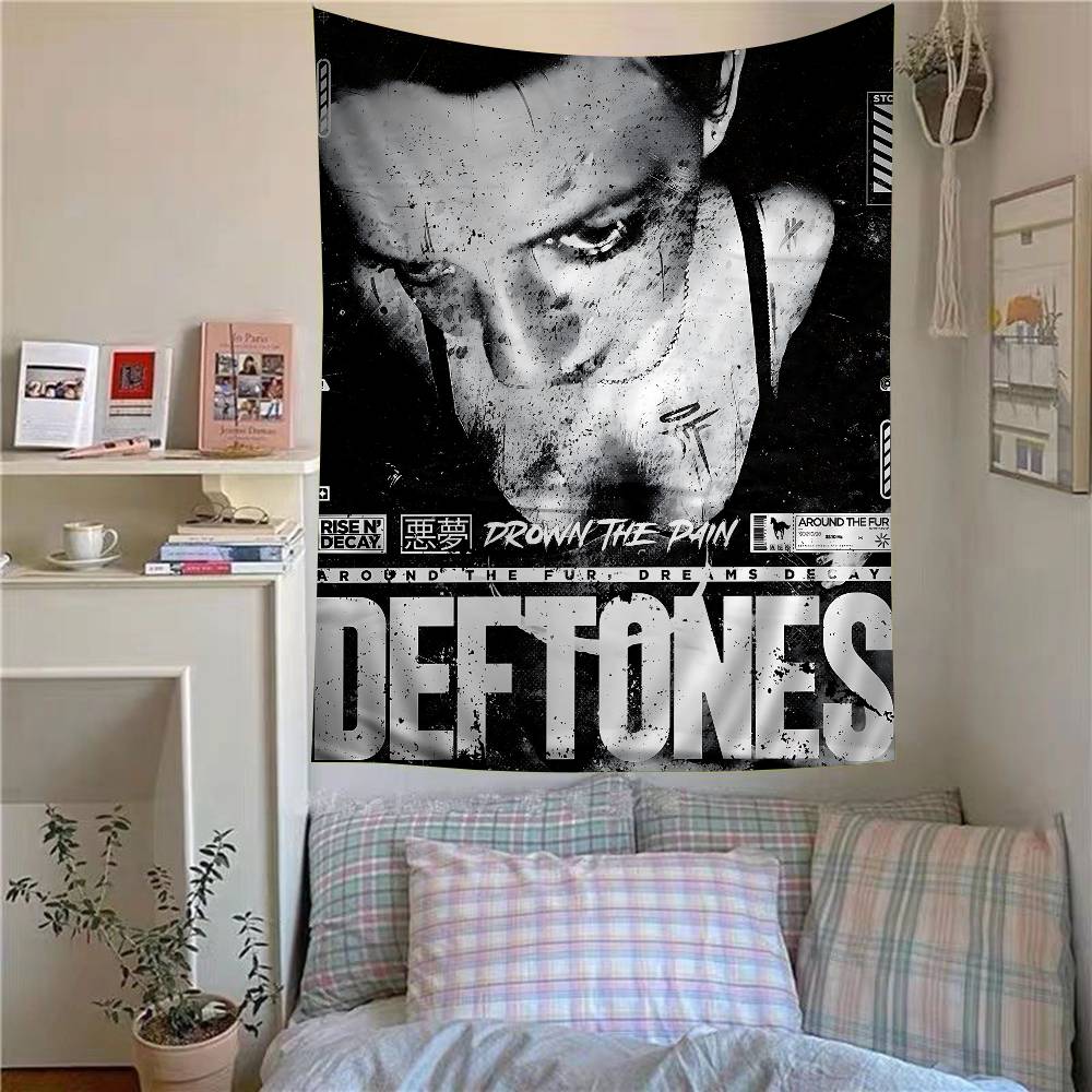 DDeftones Band Anime Tapestry Hanging Tarot Hippie Wall Rugs Dorm Home Decor