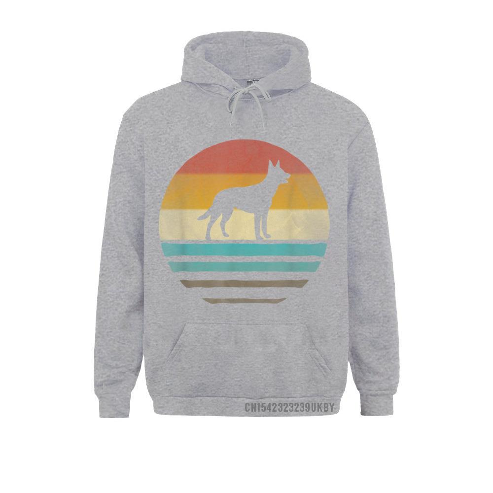 Ретро Винтаж Закат Австралийский Келпи Собака Породы Силуэт Толстовка Простые Кофты Толстовки С Длинными Рукавами Для Унисекс Капюшоны Осень