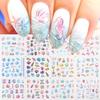 Nail Art Stickers, Summer Island Sunset Coconut Tree Plant Leaves Watermark Nail Stickers