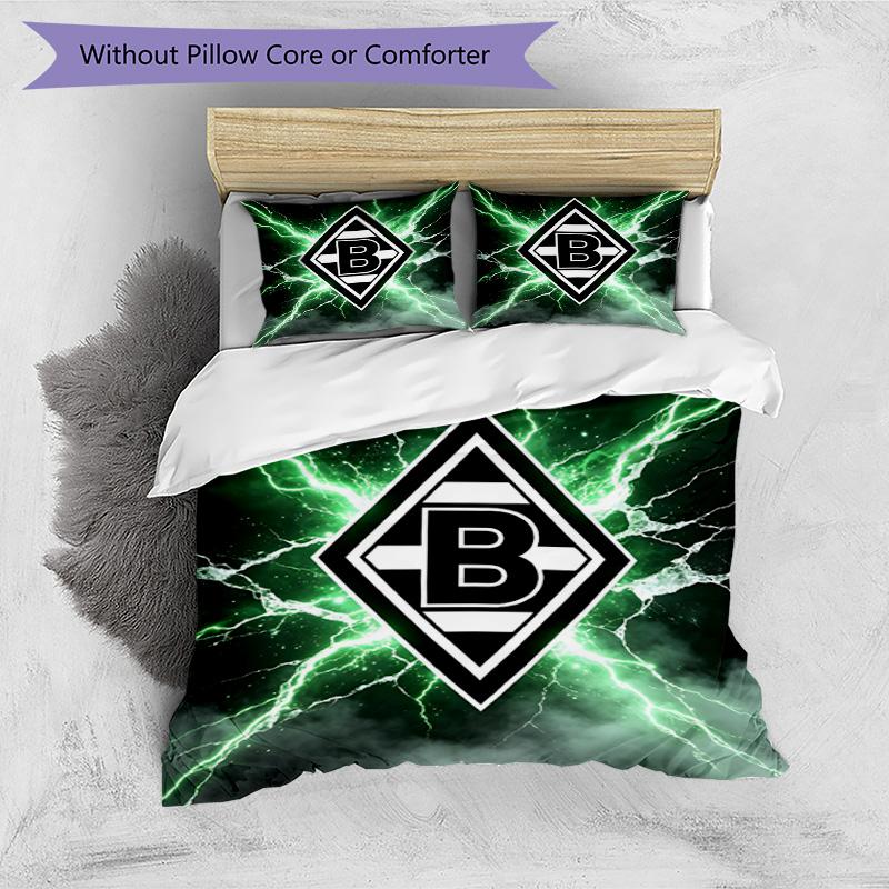 3pcs Duvet Cover Set (1*Duvet Cover + 2*Pillowcase, Without Core), Borussia Monchengladbach Print Bedding Set, Bedroom Decor, All‑Season, Birthday Gif