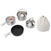 Camping Cookware Set Stainless Steel Pot Pan Kettle Kit Portable Lightweight Outdoor Cooking Set