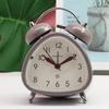 Primary and secondary school students use a big bell 1-inch metal bell alarm clock, home bedside silent sweep second night light clock