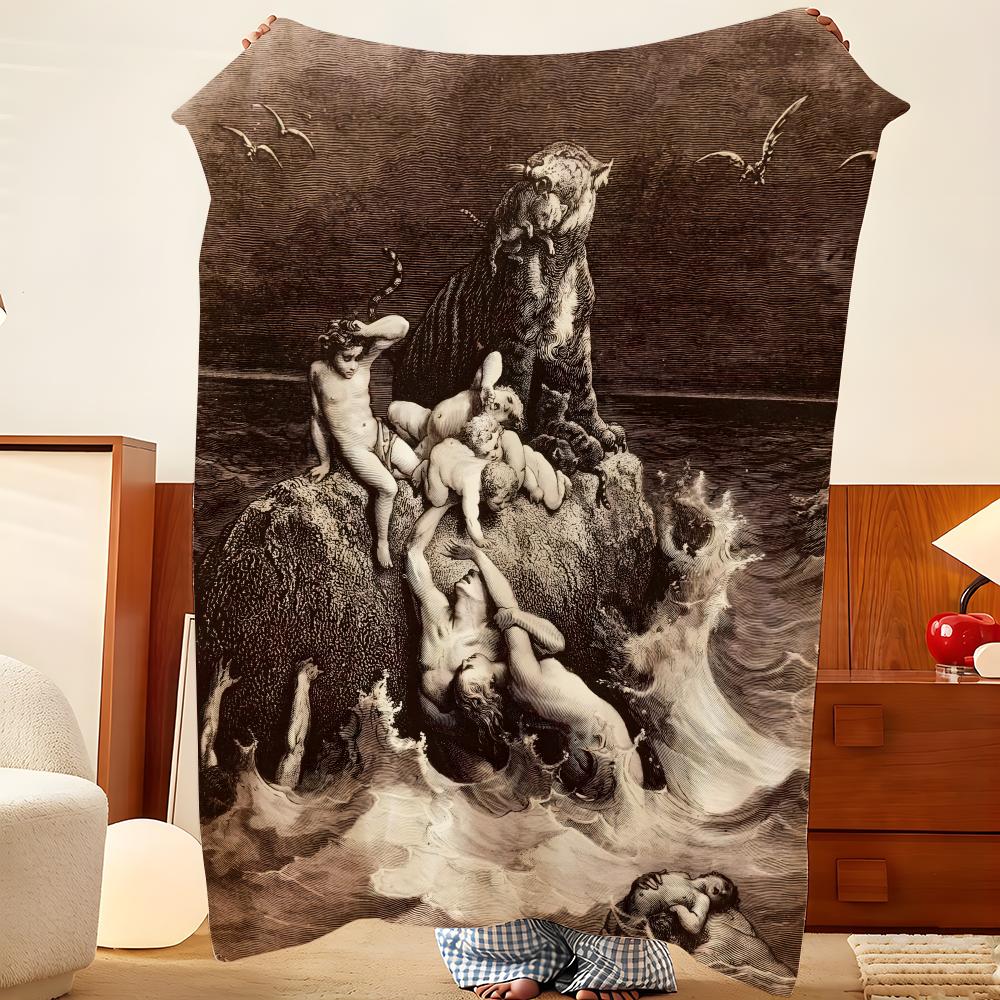 Художник G-Gustave D-Dore Фланелевое покрывало, Легкое уютное, Прочное моющееся милое Классное