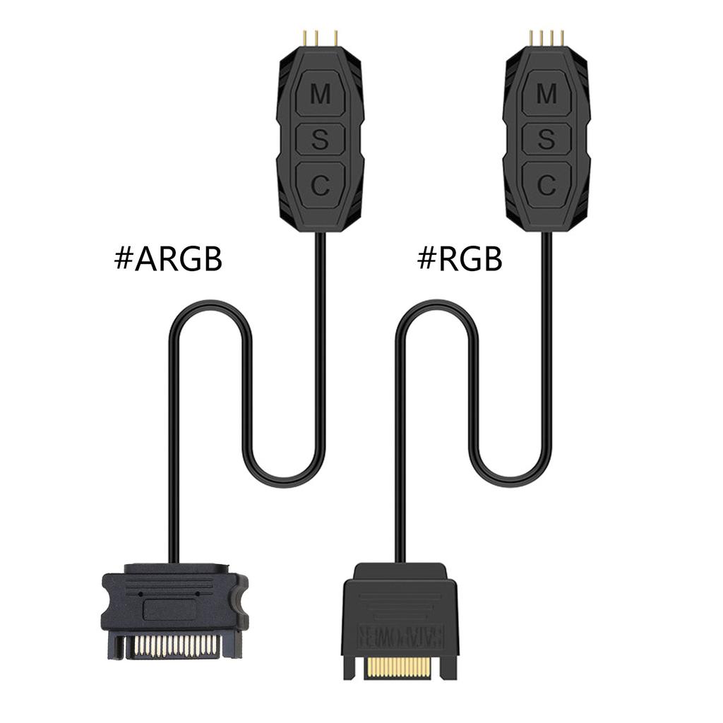 Кабель контроллера RGB для ПК 5 В 12 В ARGB ЦП для корпусного вентилятора Светодиодная лента Лампа Бар Водяное охлаждение Управление AURA Питание Sata/Molex