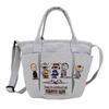 Маленькая сумка-тоут Rootote Snoopy с вышивкой и плечевым ремнем, карманы IP Deli, Peanuts, 0C 8421 (04 Светло-серый)