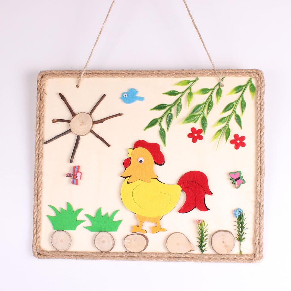 Children's DIY Kit: Wood & Hemp Rope Tree Branch Painting Ornaments