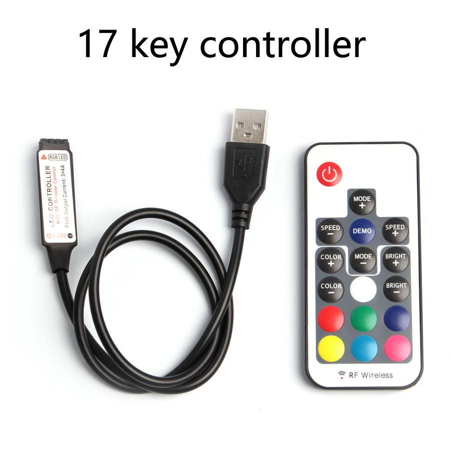 Светодиодная лента 5 12 24 Вольт RGB USB ИК-радиочастотный пульт дистанционного управления USB-светодиодная лента 3 17 24 пульта дистанционного управления