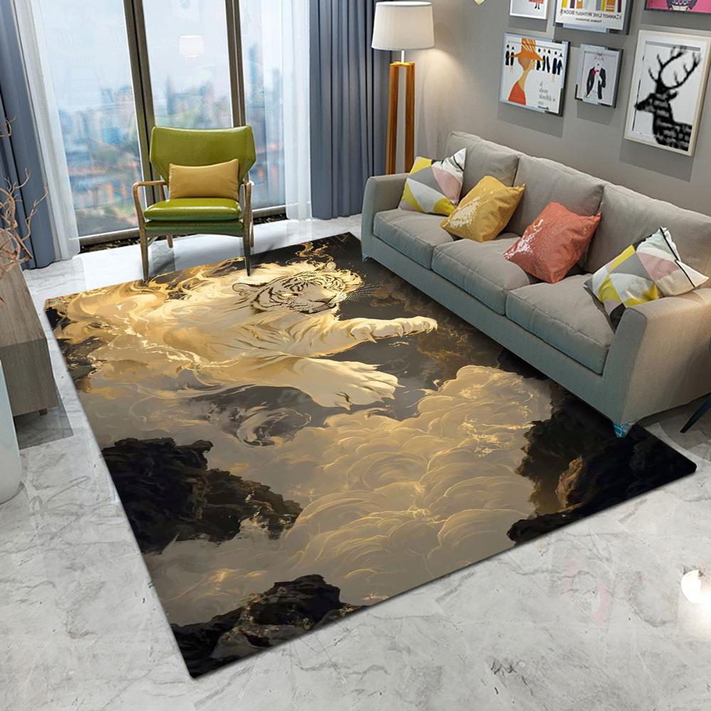 Ковер в европейском стиле с изображением свирепого тигра, ковер для гостиной, дивана, спальни, кабинета, кухни, прихожей, противоскользящий, домашний декор