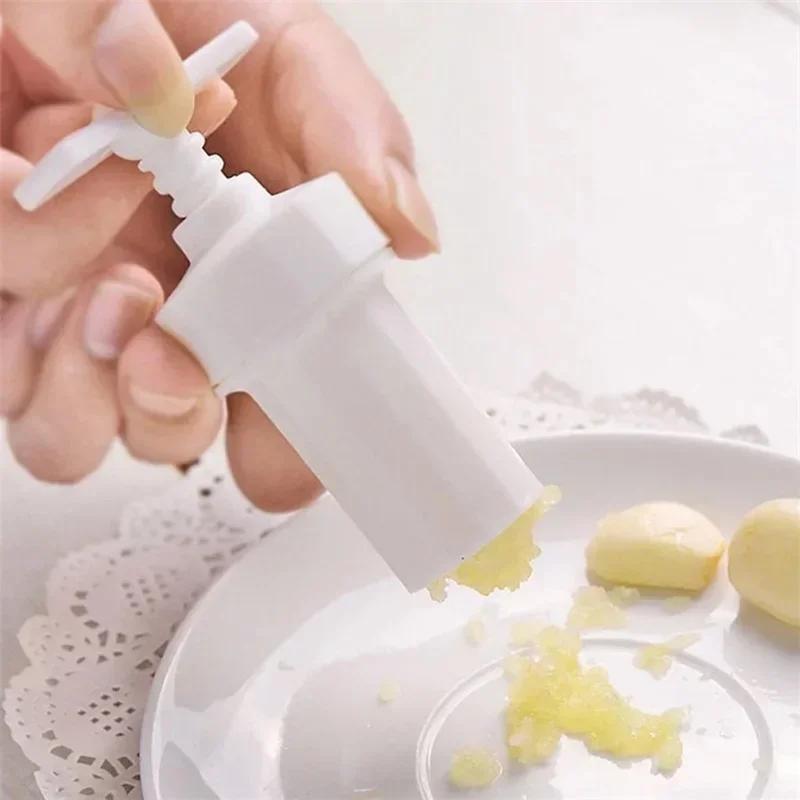 Пластиковые прессы для чеснока, винтовой пресс для чеснокодавилки, белый ручной пресс, практичные кухонные инструменты для готовки