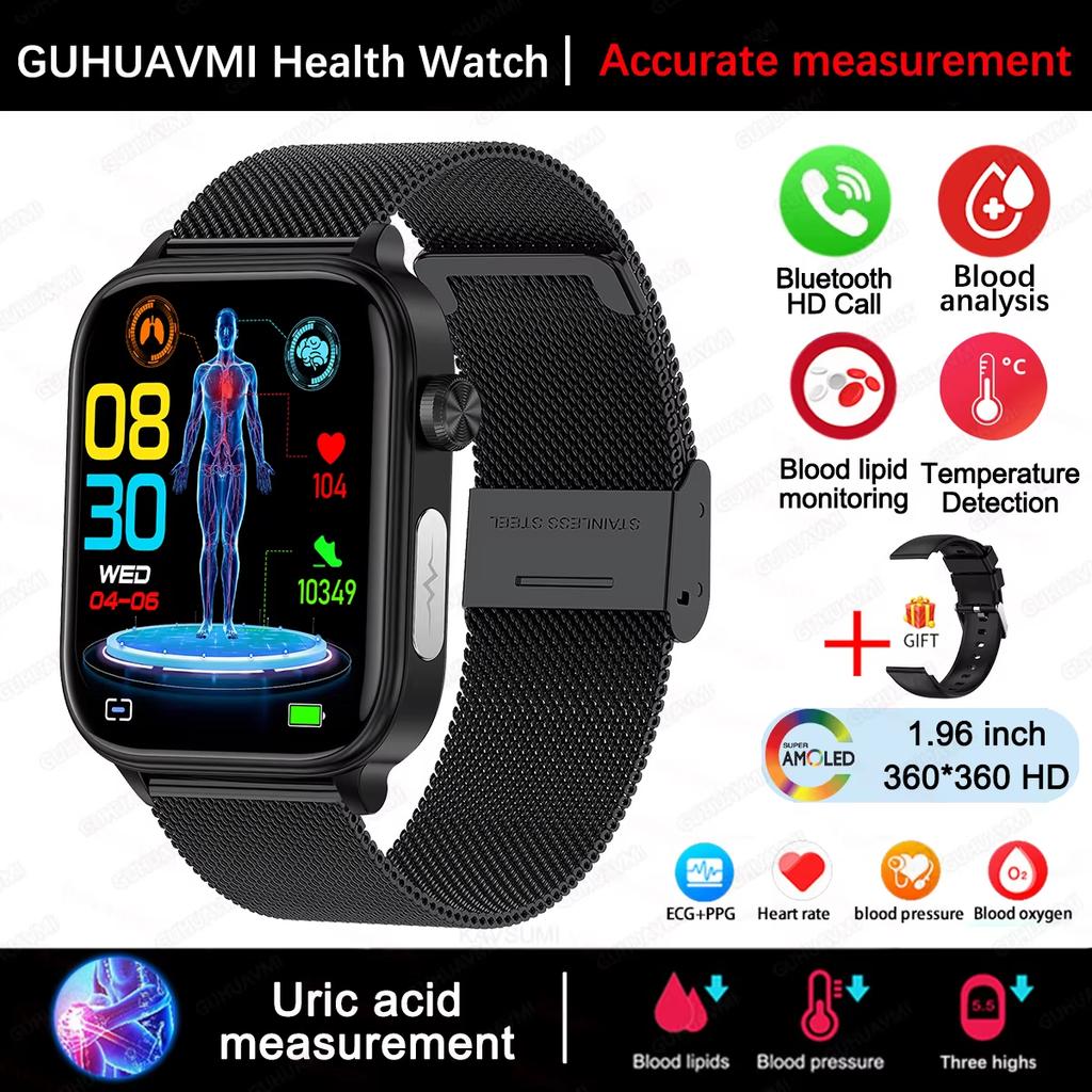 2025 Новые умные часы для здоровья с ЭКГ+ФПГ, для мужчин и женщин, с измерением пульса и артериального давления, с Bluetooth-вызовами, для iOS и Android