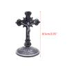 Элегантная металлическая модель распятия, маленькая статуэтка, идеально подходящая для домашнего католического декора, изысканные украшения для стола 8,5 см