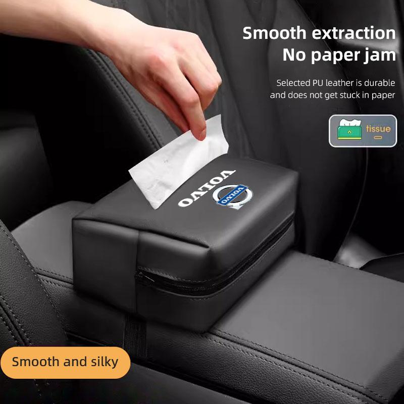 Car Tissue Organizer Bag Paper Towel Storage Box Accessories For Volvo XC90 V90 V60 XC60 V40 S80 S60 S90 C40 XC40 V70 Valve Cap